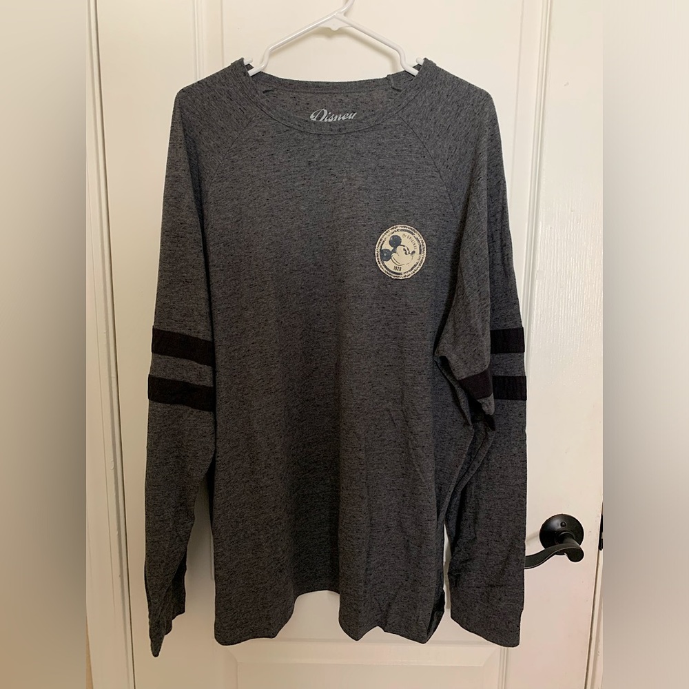 Disney Parks Long Sleeve Jersey Shirt - Heather Gray and Black - Women’s XXL